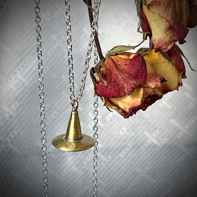 Witch's Hat Brass Necklace
