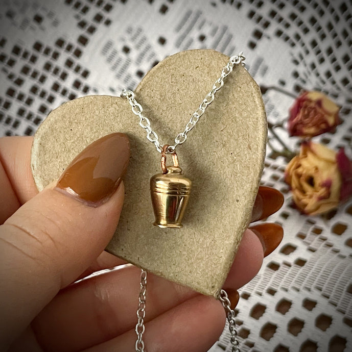 Miniature Trinity Brass Urn Necklace