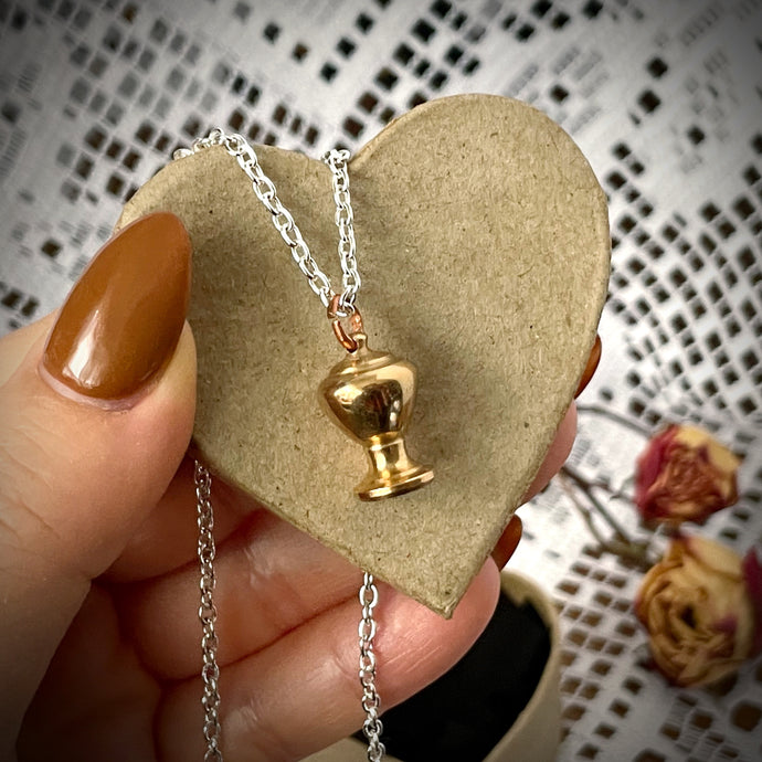 Miniature Venus Brass Urn Necklace