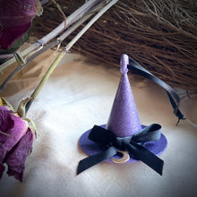 Load image into Gallery viewer, Purple Lunar Witch&#39;s Hat Ornament