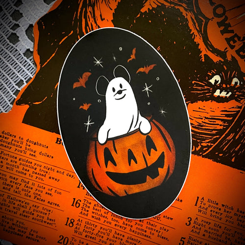 Ghost Mouse Vinyl Sticker