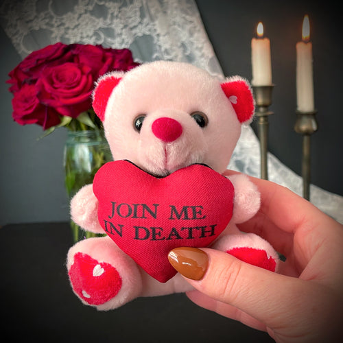 Join Me In Death - Mini Pastel Pink Valentine's Teddy Bear