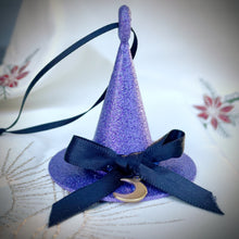 Load image into Gallery viewer, Purple Lunar Witch&#39;s Hat Ornament