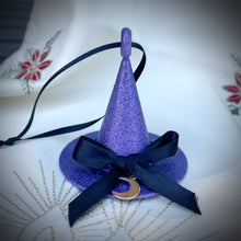 Load image into Gallery viewer, Purple Lunar Witch&#39;s Hat Ornament