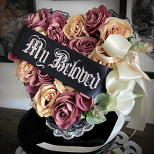 Load image into Gallery viewer, My Beloved Dusty Rose and Antique White Mourning Inspired Heart Shaped Wreath