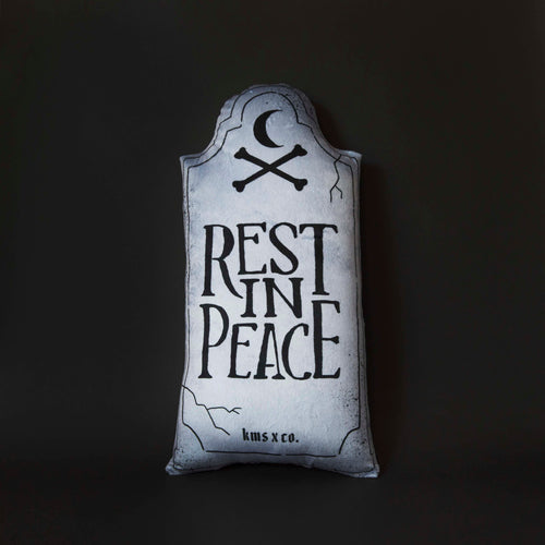 Irregular Rest In Peace - Large Gravestone Pillow