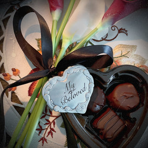 My Beloved - Vintage Casket Plate Inspired Pin in Choice of Gold or Silver Tone