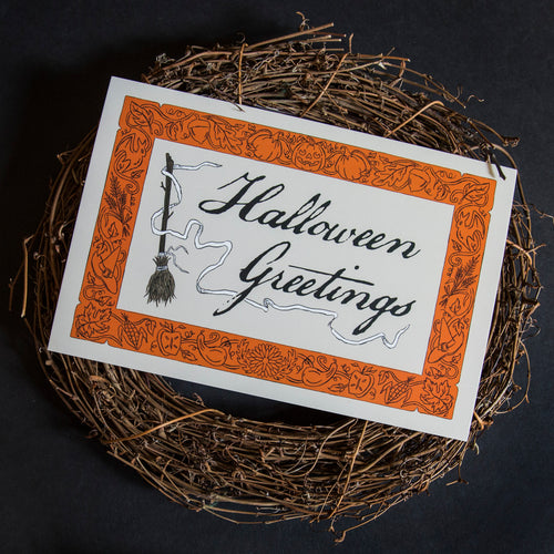 Halloween Greetings Large Postcard