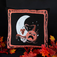 Load image into Gallery viewer, Pumpkins Grin Woven Tapestry Pillow Cover