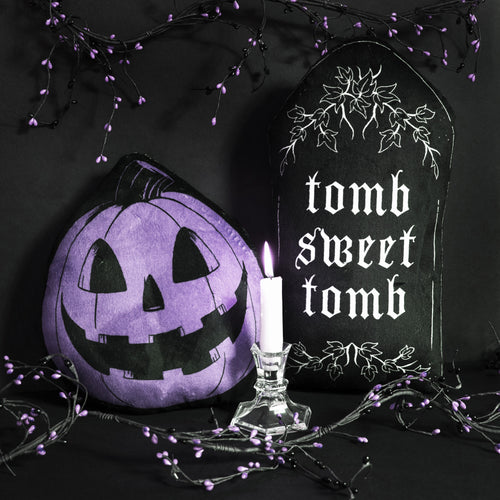 Pastel Purple Jack O Lantern Throw Pillow