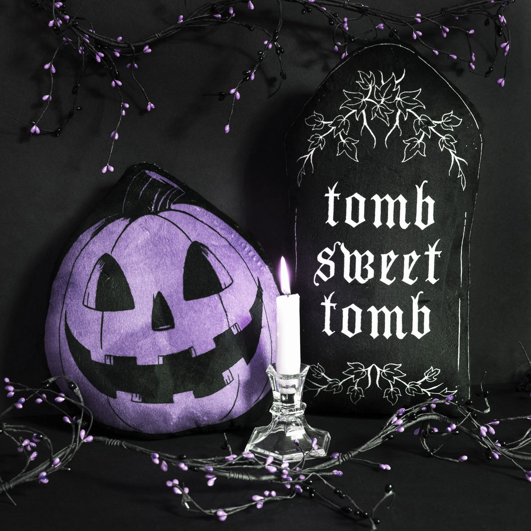 Pastel Purple Jack O Lantern Throw Pillow