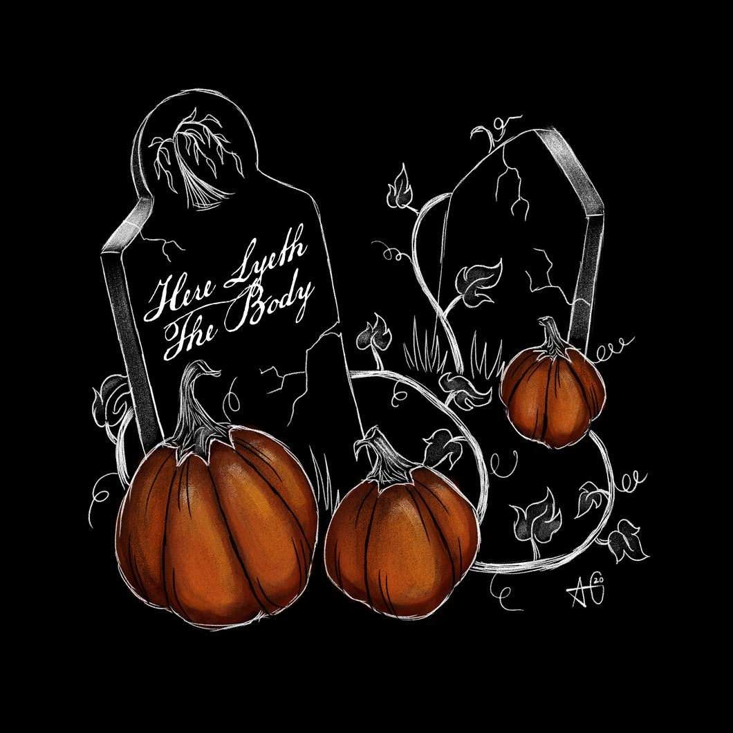 Pumpkins & Tombs Giclee Print