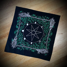 Load image into Gallery viewer, Green Witch Altar Cloth / Bandana
