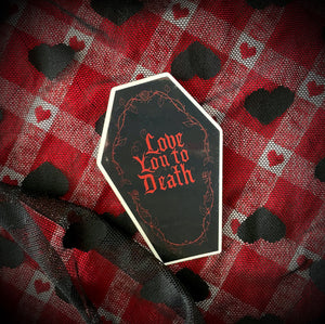 Love You Coffin Sticker