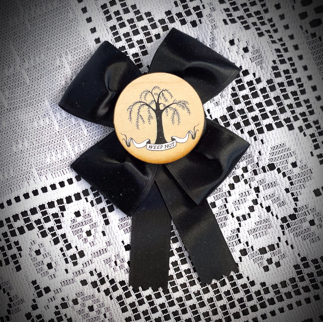 Weep Not Rosette Ribbon Pin